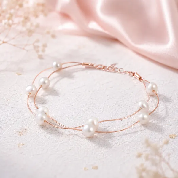 Rose_Gold_Pearl_Beaded_3Line_Bracelet_For_Women