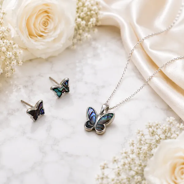 Silver_Tone_Butterfly_Necklace_And_Earrings_Set_For_Women