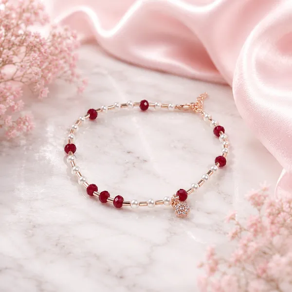 Red_Beaded_Charm_Bracelet_For_Women