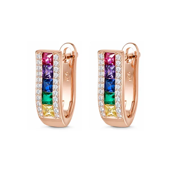 Rose_Gold_Tone_Multicolour_Stone_Hoop_Earrings_For_Women