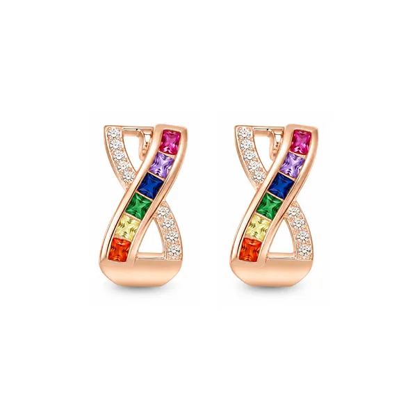 Rose_Gold_Multicolour_Stone_Stud_Earrings_For_Women