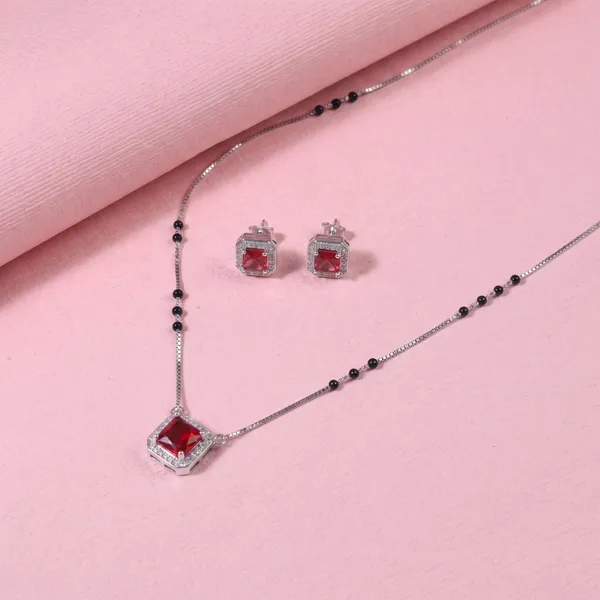 Silver_Tone_Red_Stone_Necklace_And_Earrings_Set_For_Women