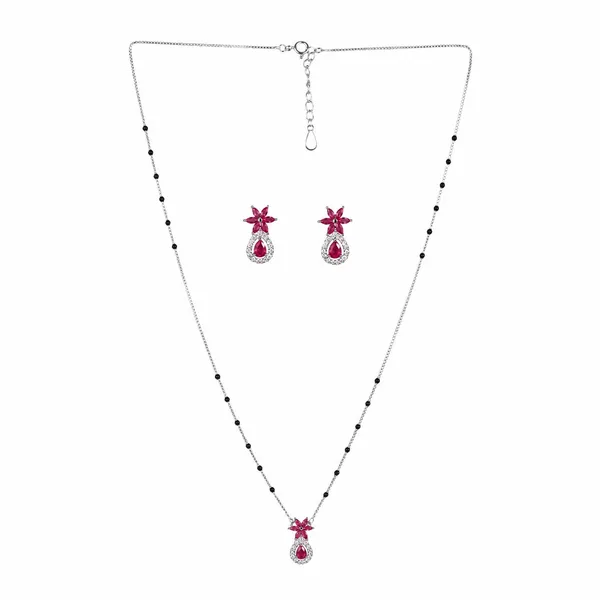 Red_Stone_Floral_Necklace_And_Earrings_Set_For_Women