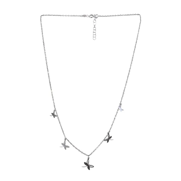 Silver_Tone_Butterfly_Charm_Necklace_For_Women