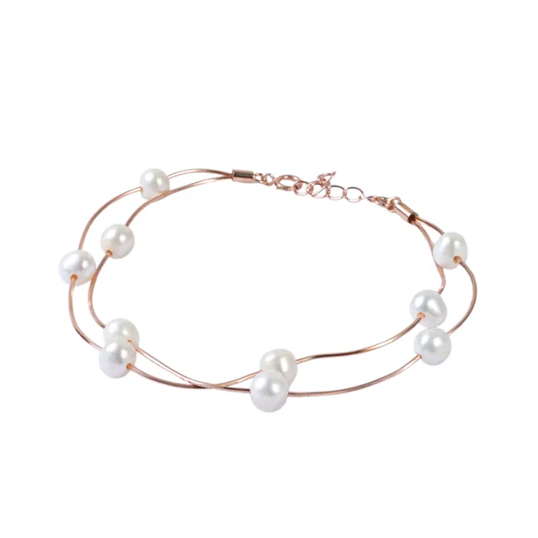 Rose_Gold_Pearl_Beaded_3Line_Bracelet_For_Women