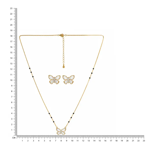Gold-Tone_Butterfly_Beaded_Necklace_Set_For_Women