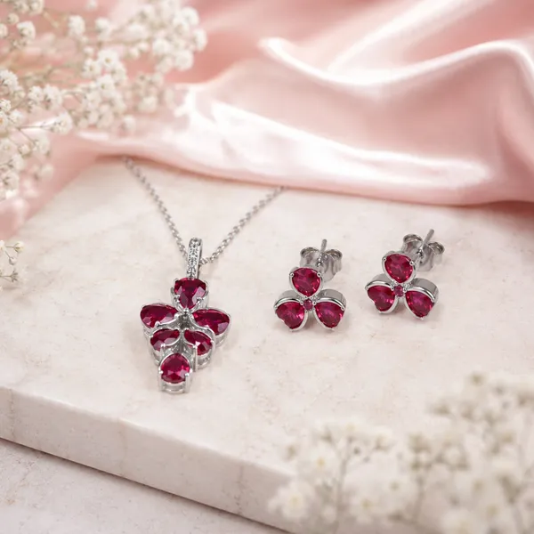 Silver-Tone_Red_Stone_Necklace_And_Earrings_Set_For_Women