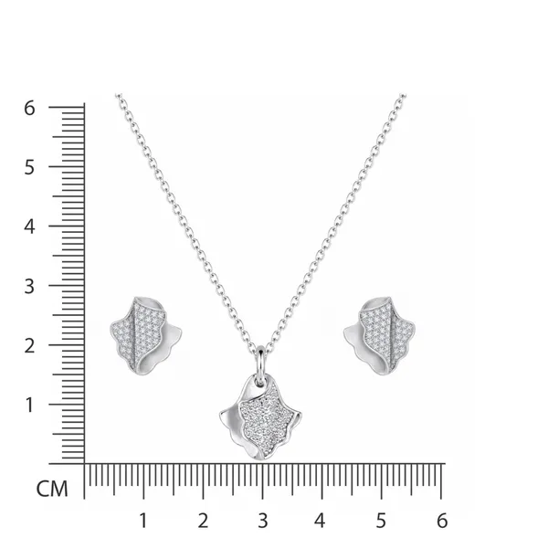 Silver_Tone_Floral_Pendant_Necklace_And_Earrings_Set