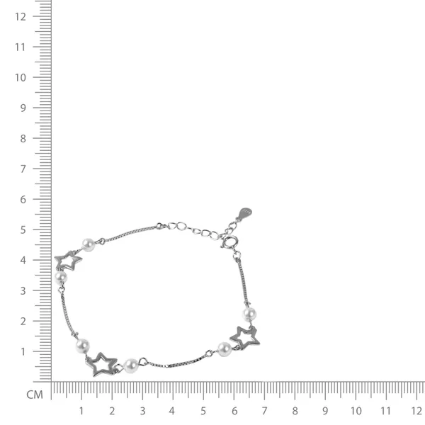 Silver-Tone_Pearl_Star_Bracelet_For_Women