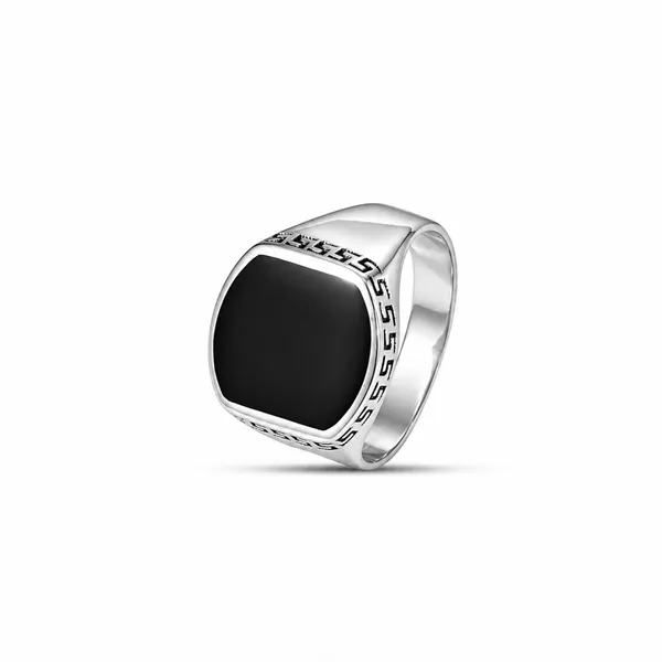 Silver_Tone_Black_Rectangular_Signet_Ring_For_Men