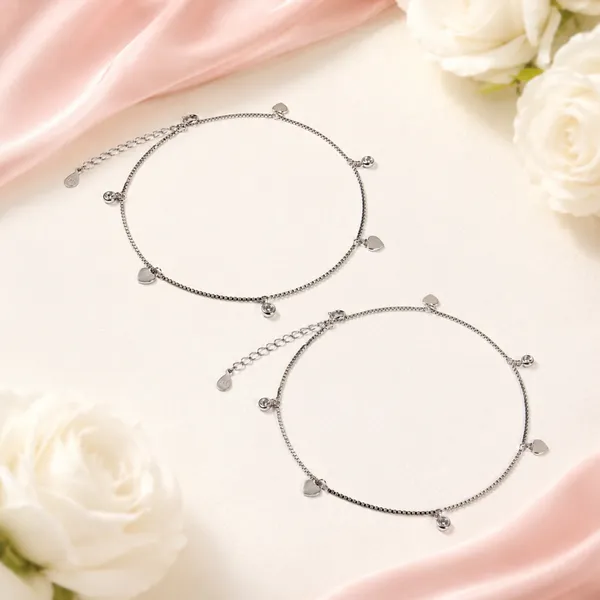 Silver_Double_Chain_Charm_Anklet_For_Women