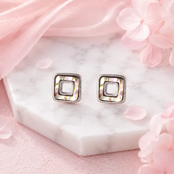 Silver-Tone_Geometric_Square_Stud_Earrings_For_Women