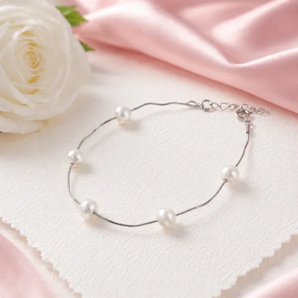 White_Pearl_Beaded_Bracelet_For_Women