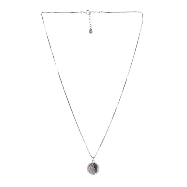 Silver_Tone_Textured_Pendant_Necklace_For_Women