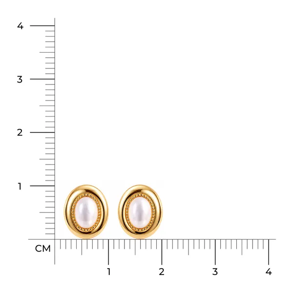 Gold_Tone_Oval_Pearl_Stud_Earrings_For_Women