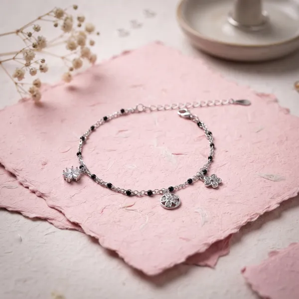 Silver_Tone_Beaded_Charm_Anklet_For_Women