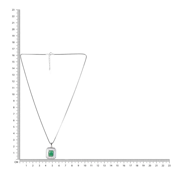 Silver_Tone_Green_Stone_Pendant_Necklace_For_Women