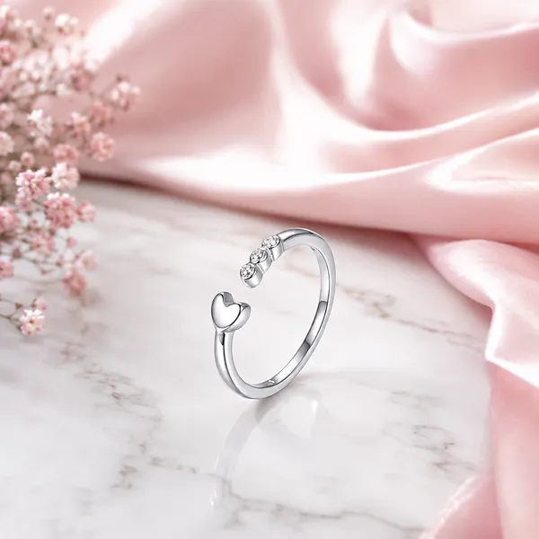 Silver_Tone_Heart_Open_Ring_For_Women