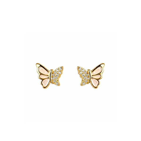 Gold_Tone_Butterfly_Stud_Earrings_For_Women