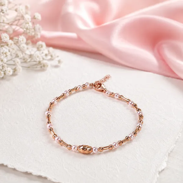 Rose_Gold_Beaded_Pearl_Bracelet_For_Women
