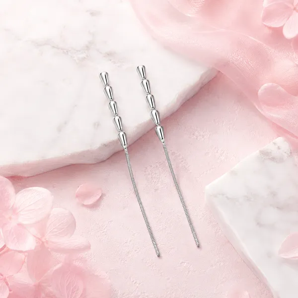 Silver_Tone_Chain_Drop_Earrings_For_Women