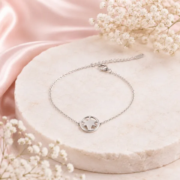 Silver_Tone_Star_Charm_Bracelet_For_Women