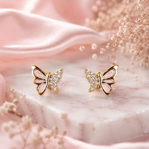 Gold_Tone_Butterfly_Stud_Earrings_For_Women