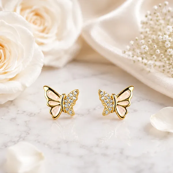 Gold_Tone_Butterfly_Stud_Earrings_For_Women