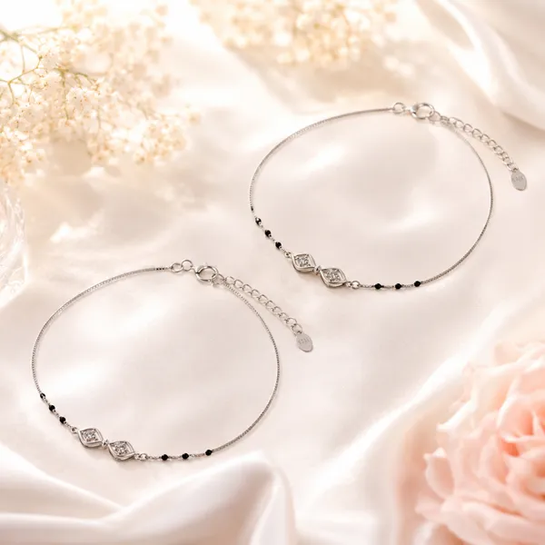 Silver_Tone_Beaded_Anklet_For_Women