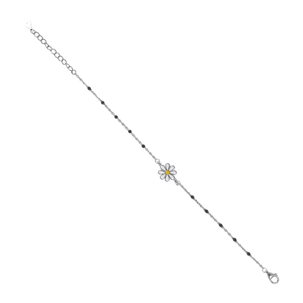 Silver-Tone_Floral_Charm_Bracelet_For_Women