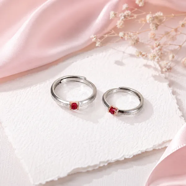Silver_Tone_Red_Stone_Ring_Set_For_Women