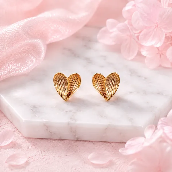Gold_Tone_Textured_Heart_Earrings_For_Women