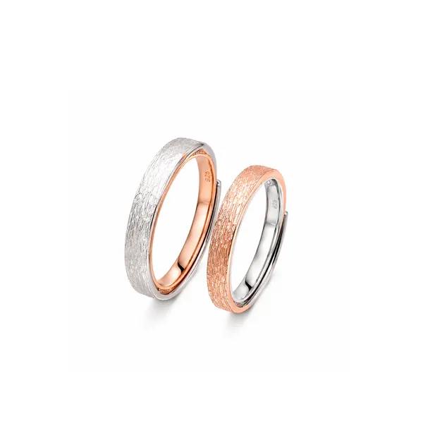 Rose_Gold_And_Silver_Textured_Couple_Ring_Set