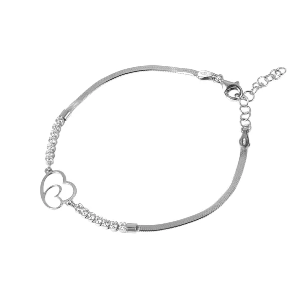 Silver_Heart_Charm_Chain_Bracelet_For_Women