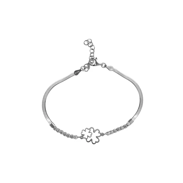 Silver_Tone_Floral_Chain_Bracelet_For_Women