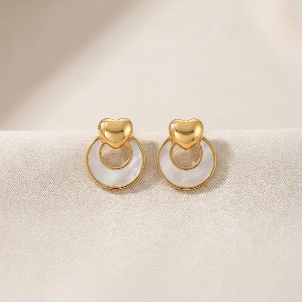 Gold_heart_with_half__Circle_Drop_Earrings