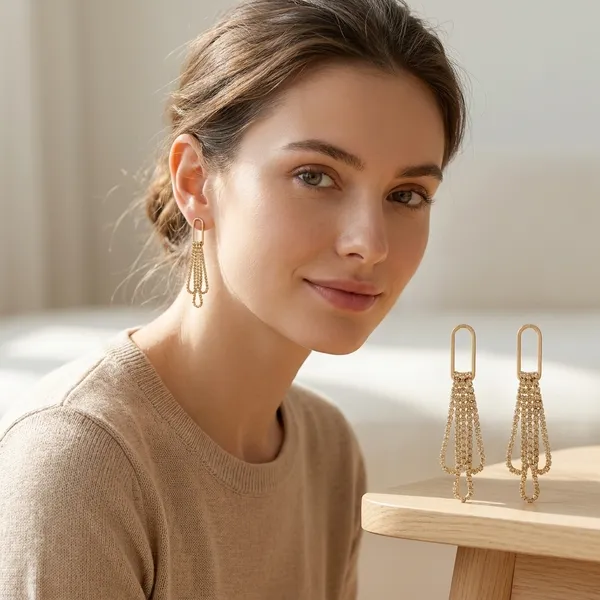 Gold_Tone_Chain_Tassel_Earrings