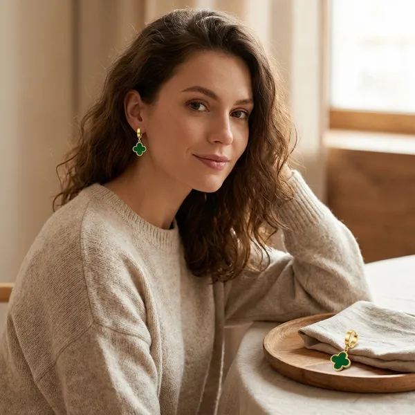 Gold_Elegant_Green_Clover_Drop_Earrings