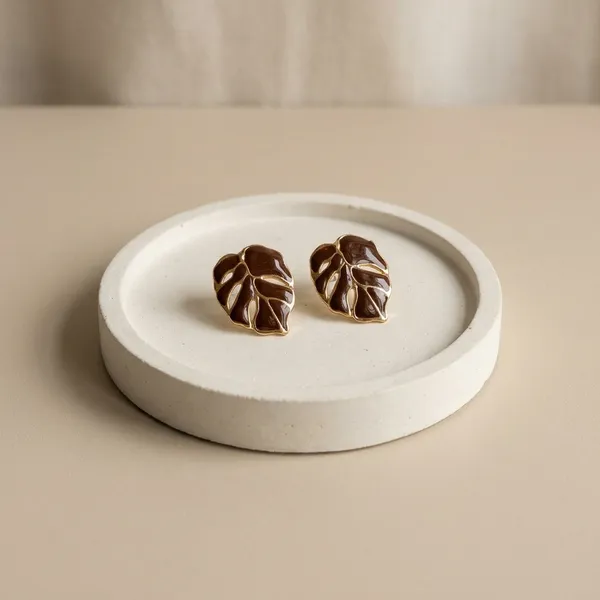Leaf_Shaped_Earrings_With_Maroon_Enamel
