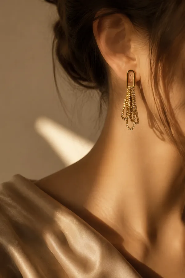 Gold_Tone_Chain_Tassel_Earrings