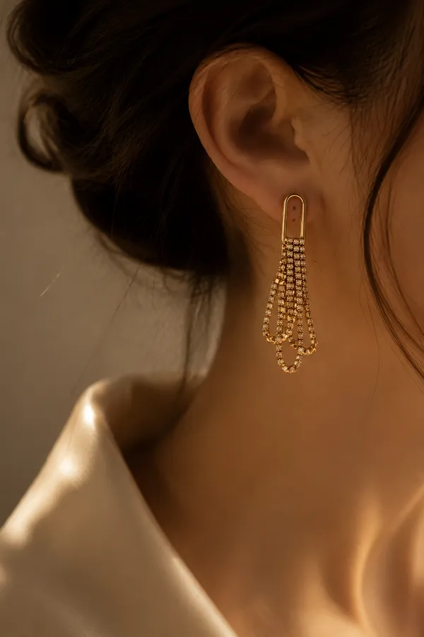 Gold_Tone_Chain_Tassel_Earrings