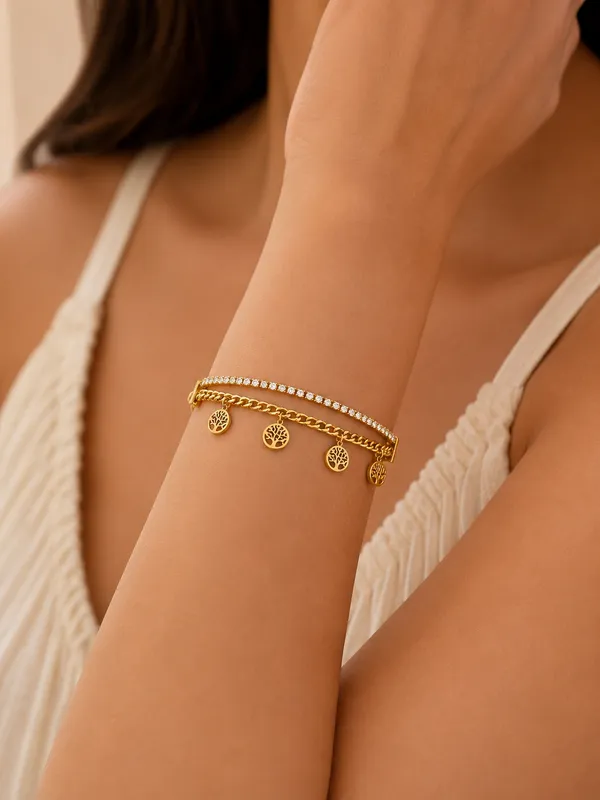 Tree_Charms_double_layer_bracelet