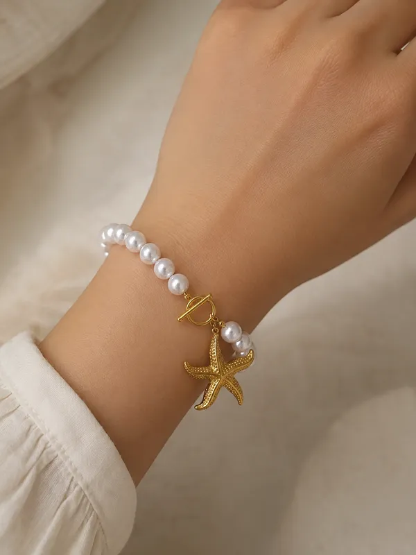 Star_fish_Charm_Pearl_bracelet
