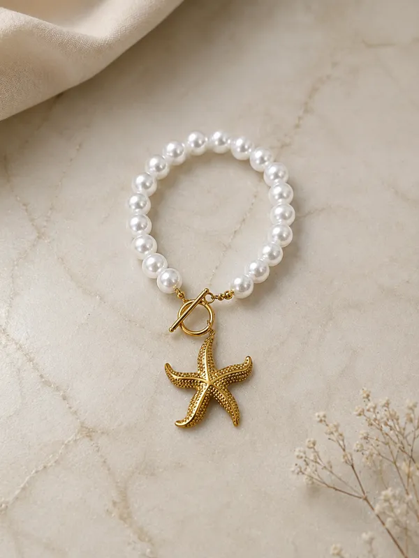 Star_fish_Charm_Pearl_bracelet