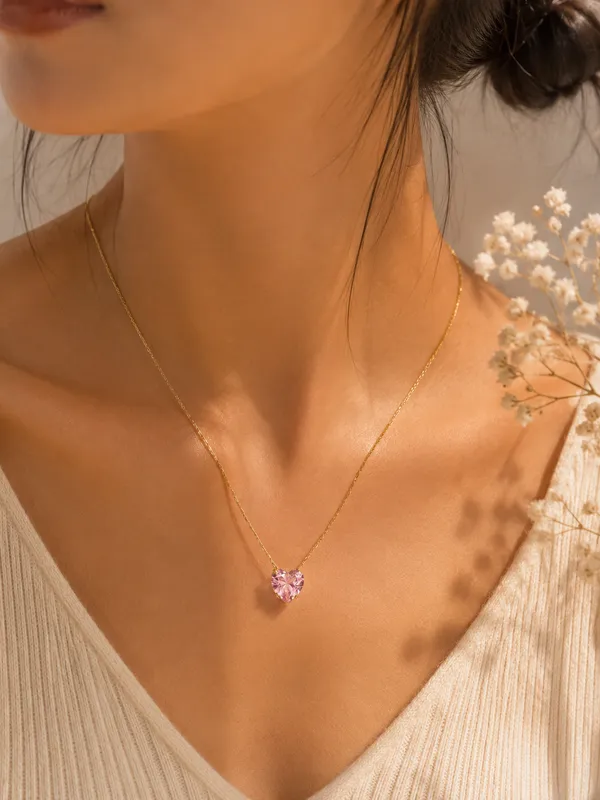 Pink_heart_stone_pendant_chain