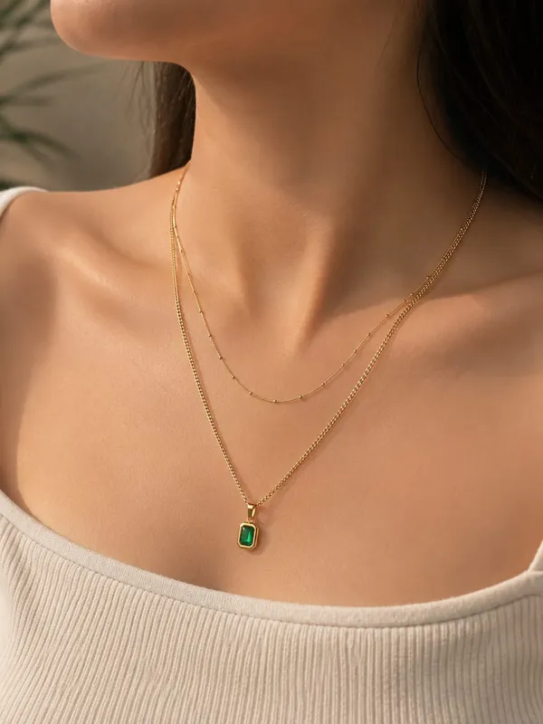 Green_double_layer_Chain_Pendant