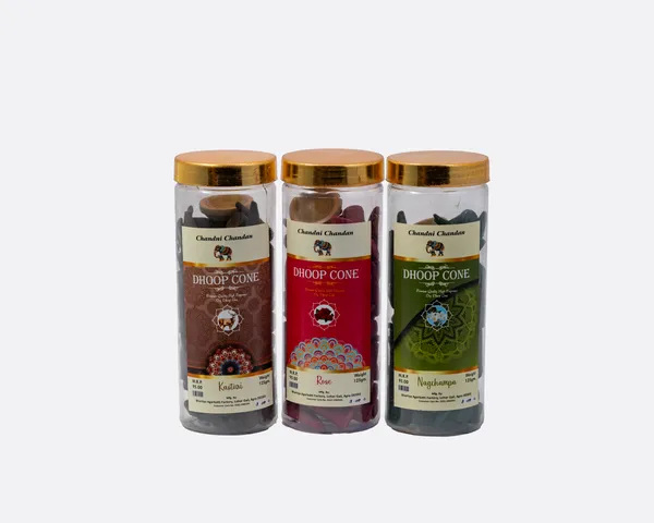 Chandan_Chocolate_Dhoop_Cone_Variety_Pack_-_Kasturi,_Rose,_Mayurpankh