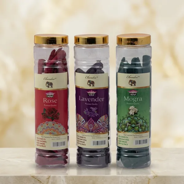 Chandan'S_Rose_Lavender_Mogra_Incense_Cones_Set