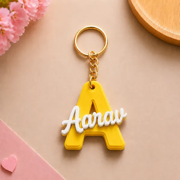 Yellow_Personalized_Letter_Name_Keychain