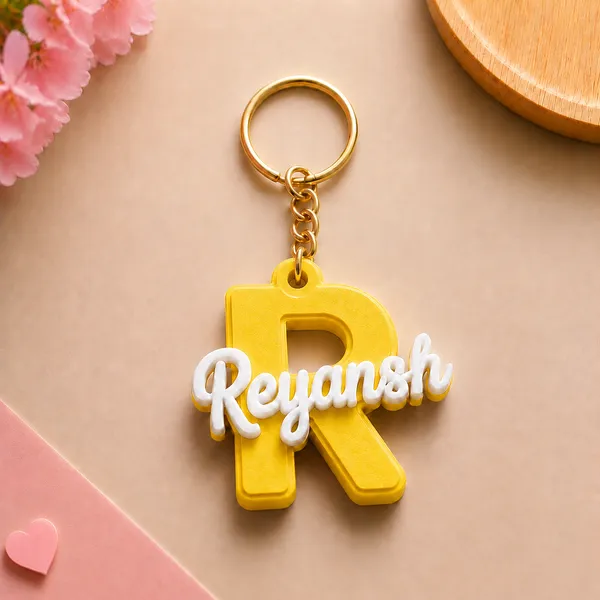 Yellow_Personalized_Letter_Name_Keychain